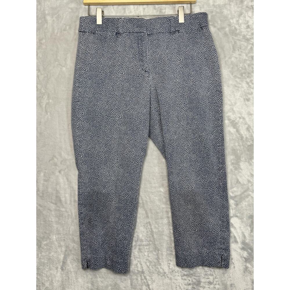 Ann Taylor LOFT Riviera Pants Womens 8P Petite Blue Dot Print Chino Julie Ankle